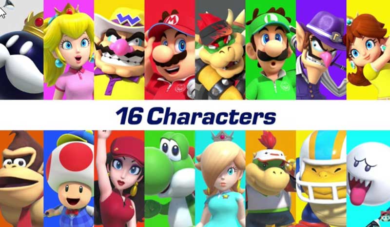 All 16 characters in Mario Golf Super Rush