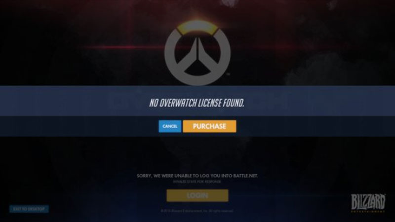 License not found error in Overwatch