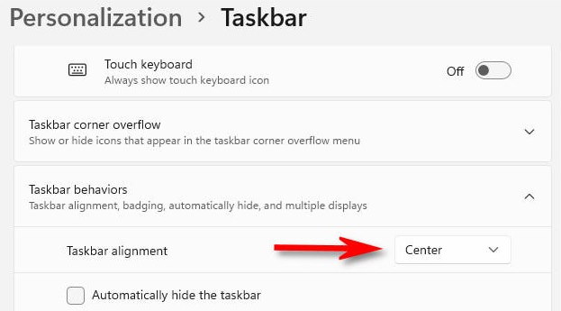 How to align taskbar to the left on Windows 11