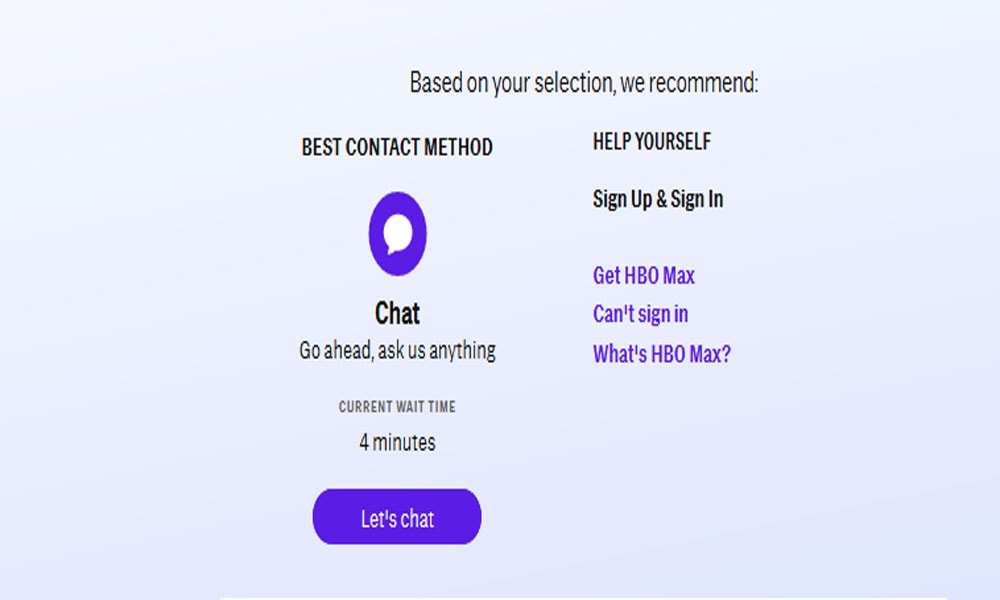 Contact HBO Max Support