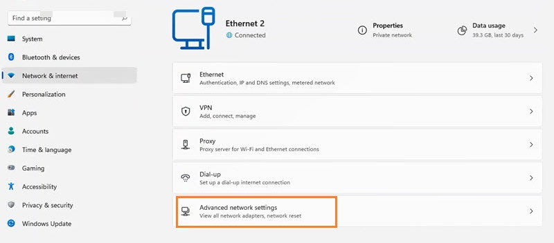 How to disable WiFi or Ethernet adapter on Windows 11