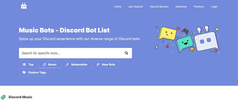 Discord bot's website