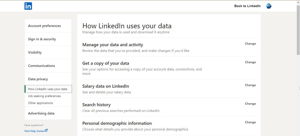 Account preference in LinkedIn