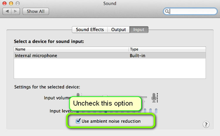 Use ambient noise reduction