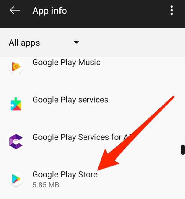 Clear the Cache & Data of The Play Store