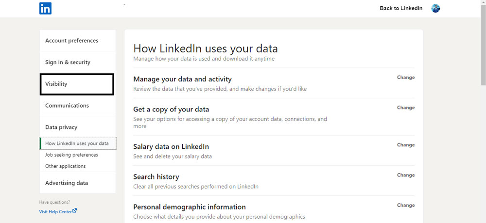 Visibility of your LinkedIn activity