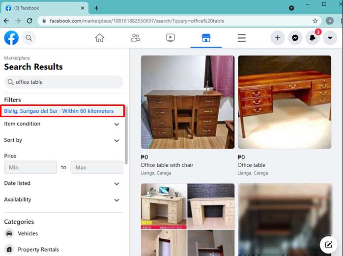 filter your location on facebook marketplace