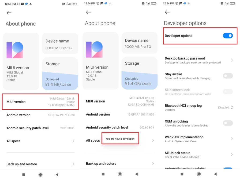 How To Enable Developer Option and USB Debugging on POCO M3 Pro 5G?
