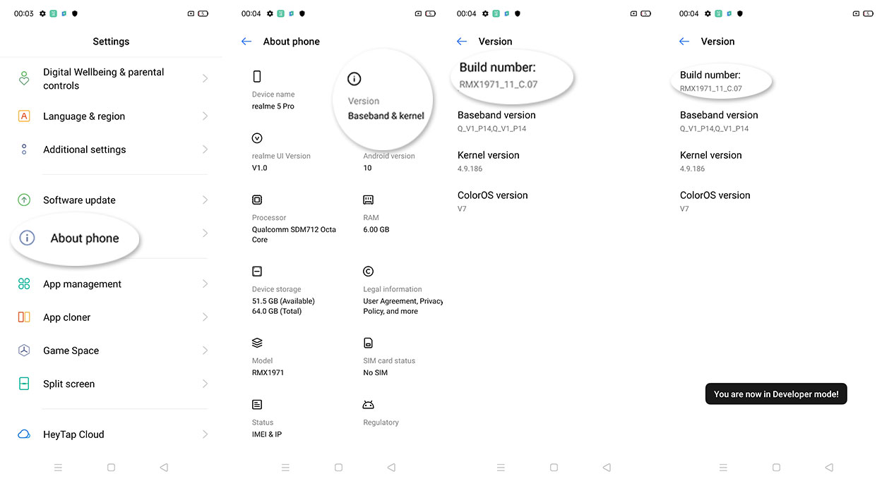 Enable USB Debugging Realme