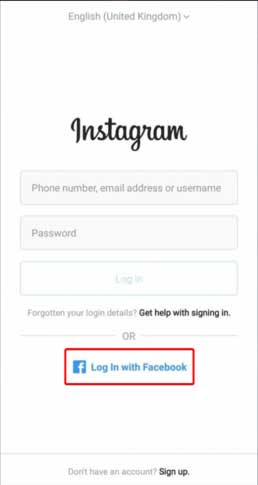 Login using facebook