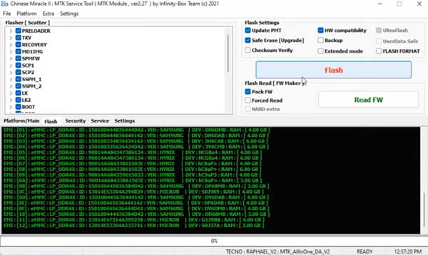 flash the firmware in the tecno device