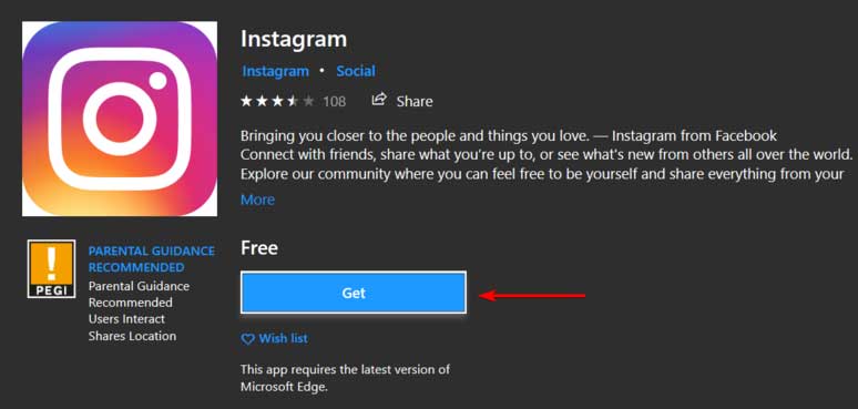 Instagram for Windows PC