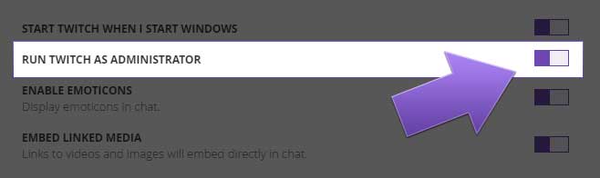 Run Twitch as Administrator