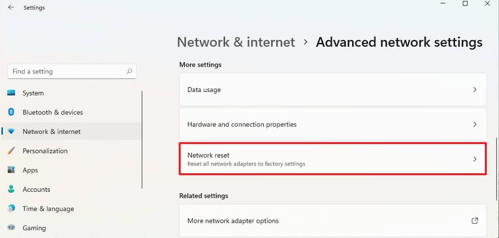 Network Reset
