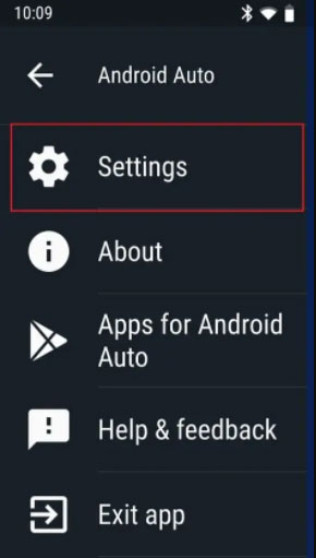 settings option in Android