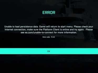 Fix: Battlefield 2042 Unable to Load Persistence Data