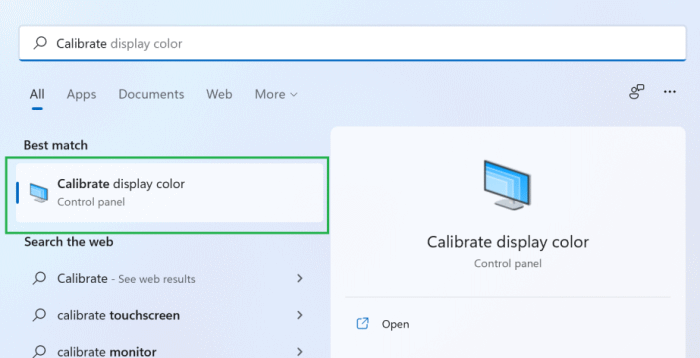 touchscreen calibration windows 11