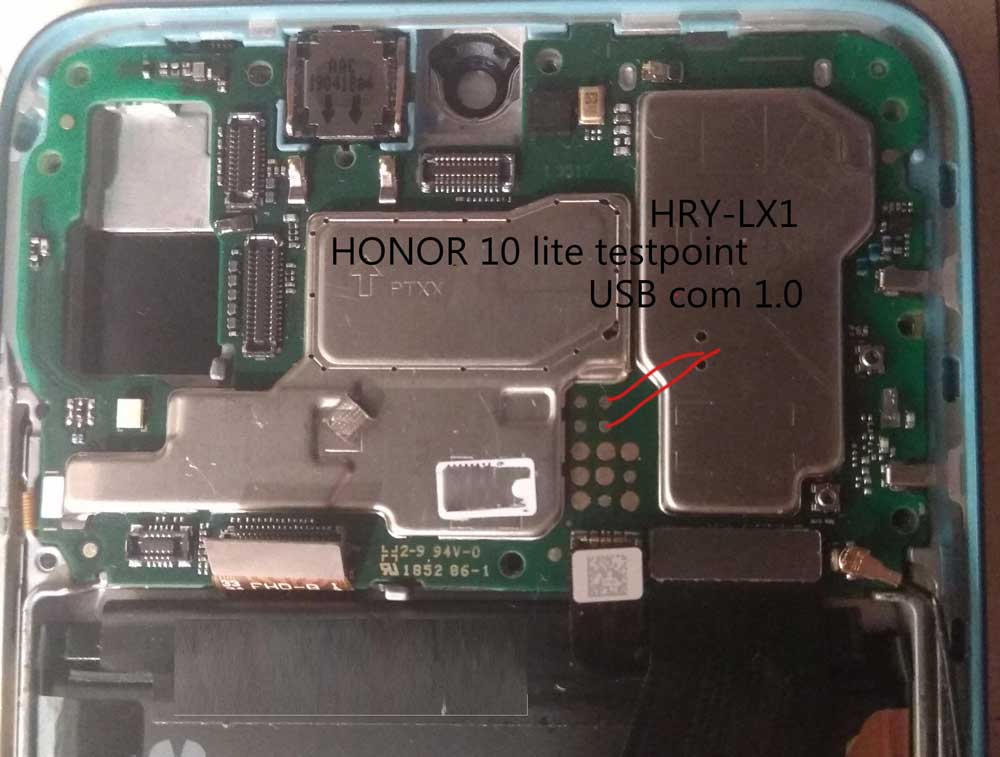 Honor 10 Lite HRY-LX1, HRY-LX2 Test Point, Bypass Huawei ID and FRP