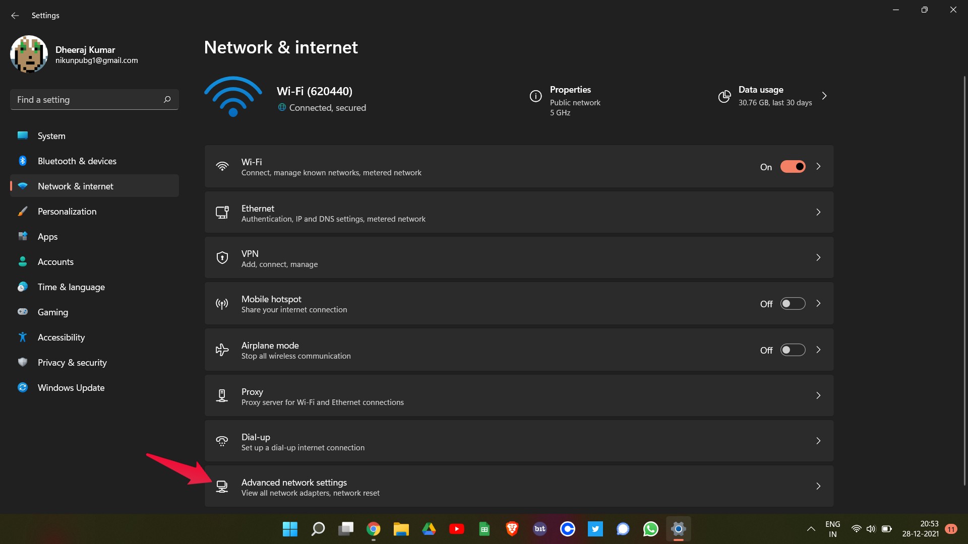 Advanced Network Settings