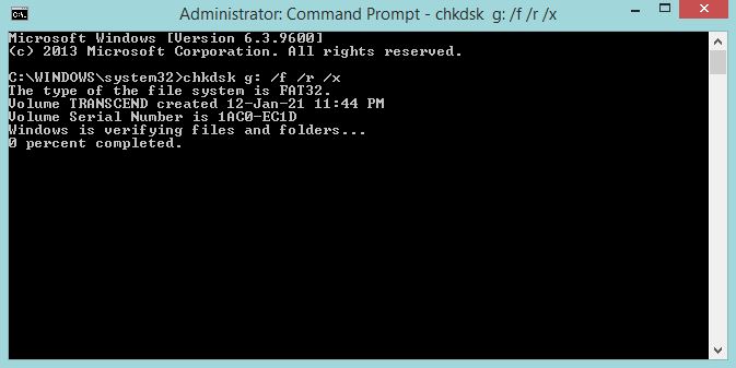 Check Disk CMD