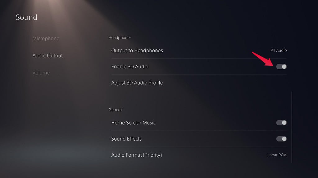 Disable 3D Audio