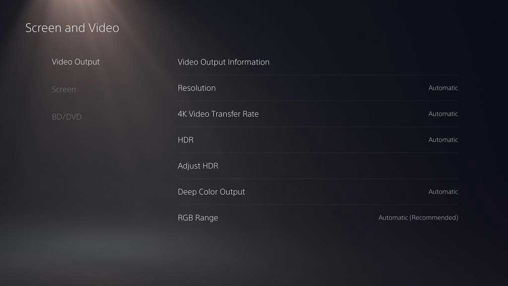 Disable HDR PS5
