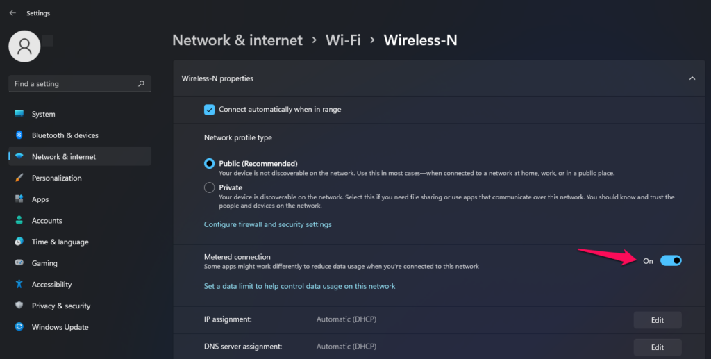 Disable Metered Connection in Wi-Fi Network (5)