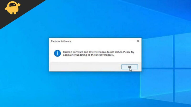 Fix Radeon Settings and Driver Versions do not match Error on Windows 11 10