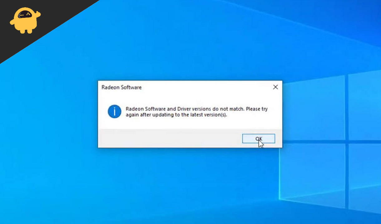 Fix Radeon Settings and Driver Versions do not match Error on Windows 11 10