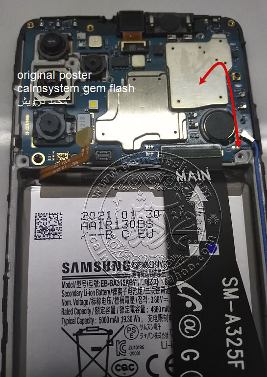 Samsung Galaxy A32 SMA325F ISP Test Point UFS PinOUT