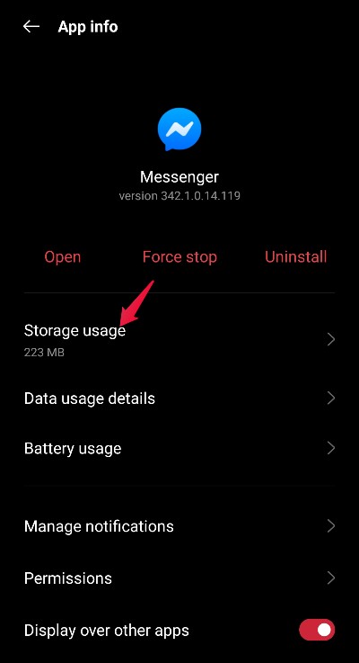 Storage Usage Messanger