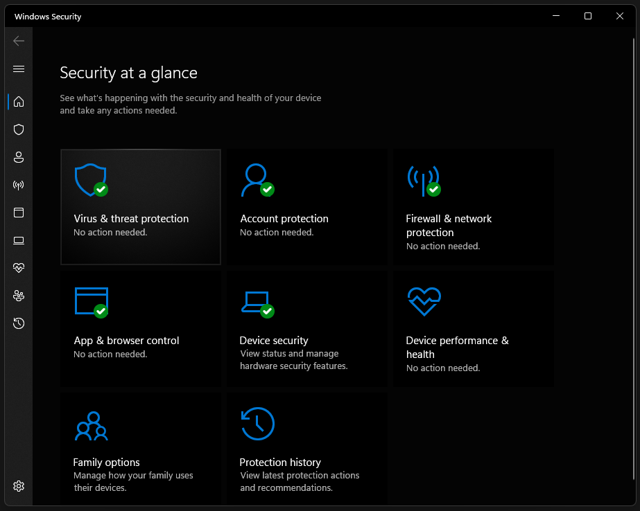 Windows 11 Security Dashboard