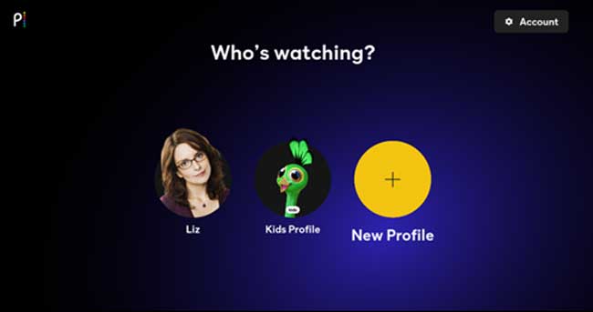 Peacock App Who's Watching Screen (Profiles)