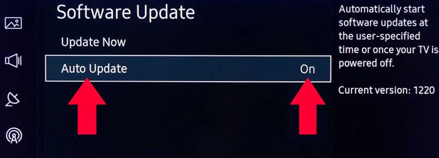 set your samsung tv to auto update