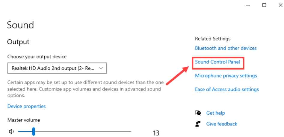 Sound Control Panel