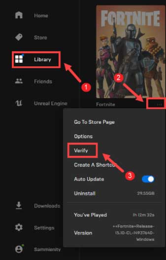 verify game files to fix fortnite audio lagging issue