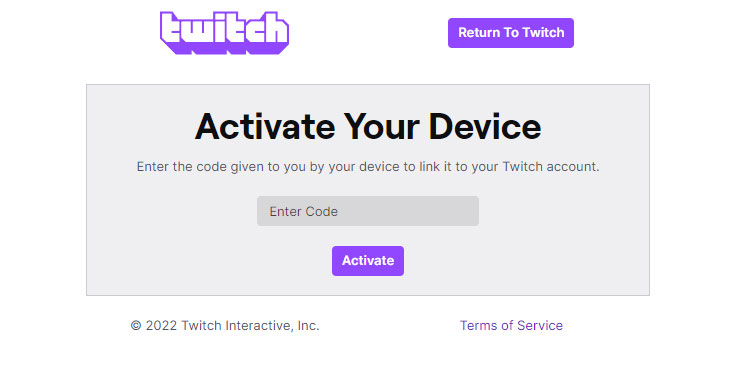 Activate Twitch on PS4/PS5, at Twitch.tv/activate