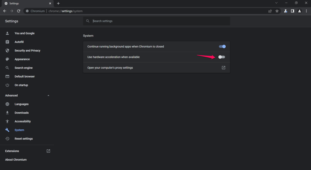 Disable Hardware Acceleration in Chrome (7)