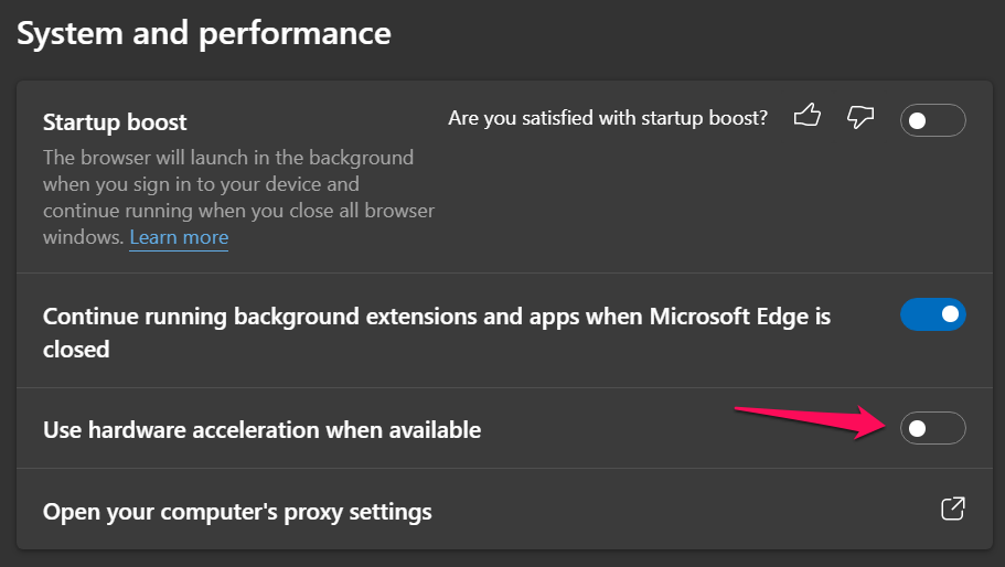 Disable hardwarae Acceleration in Edge (6)