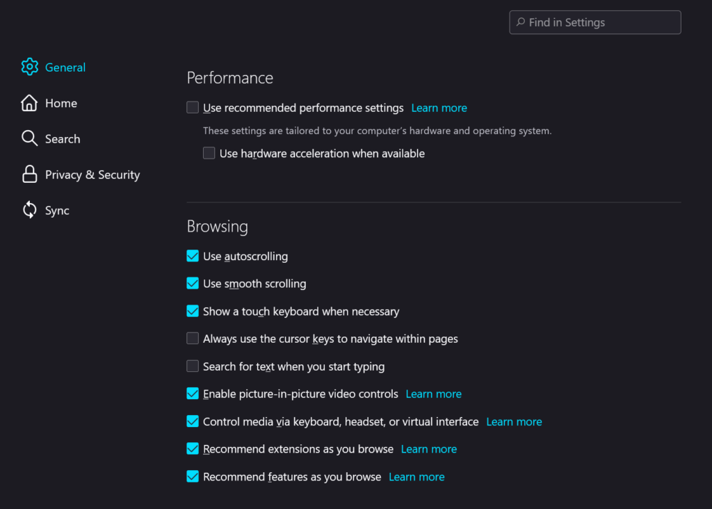 Disable hardware Acceleration in Fierfox (5)