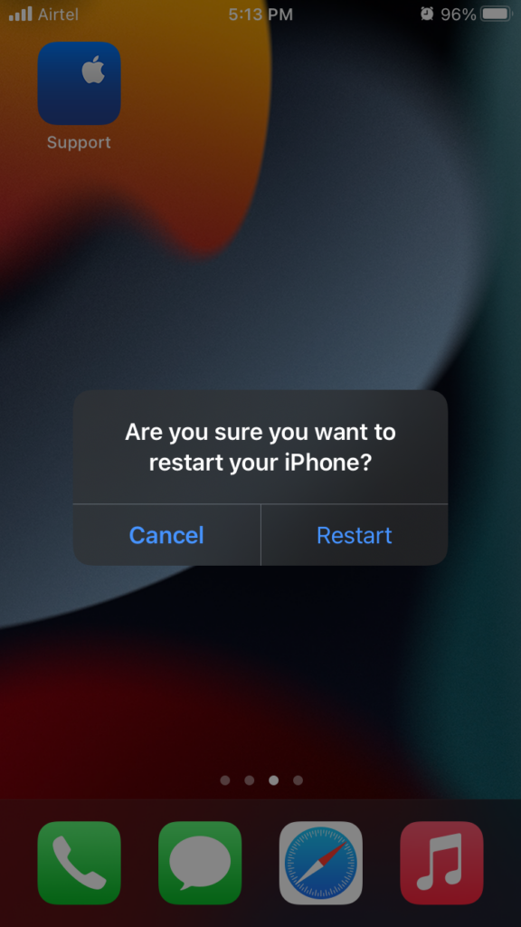 Restart iPhone 13