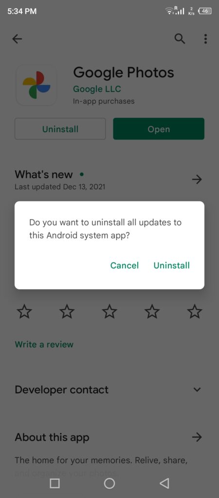 Uninstall Google Photos Update (3)