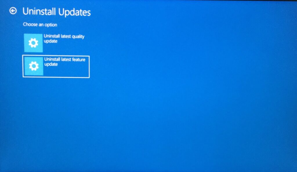 Uninstall Windows Feature Update (8)