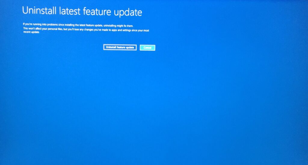 Uninstall Windows Feature Update (9)