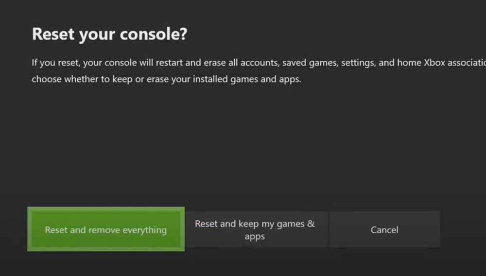 Xbox Series X S Factory Reset