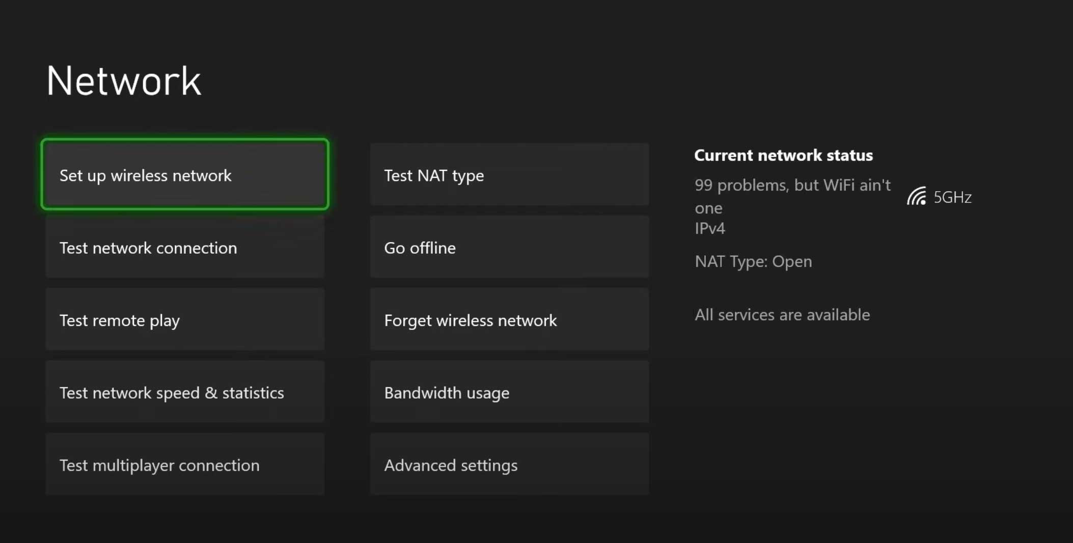 Xbox Series X S Network Setting