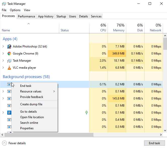 Close All Nvidia Related Programs in Task Manager