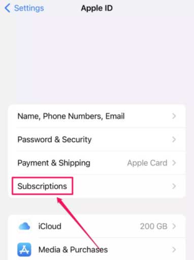 Cancel subscription on iPhone