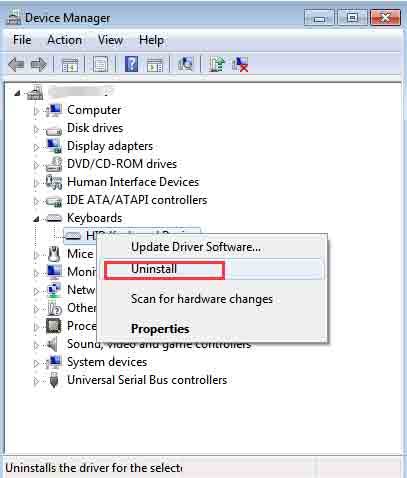 Uninstall Keyboard Driver