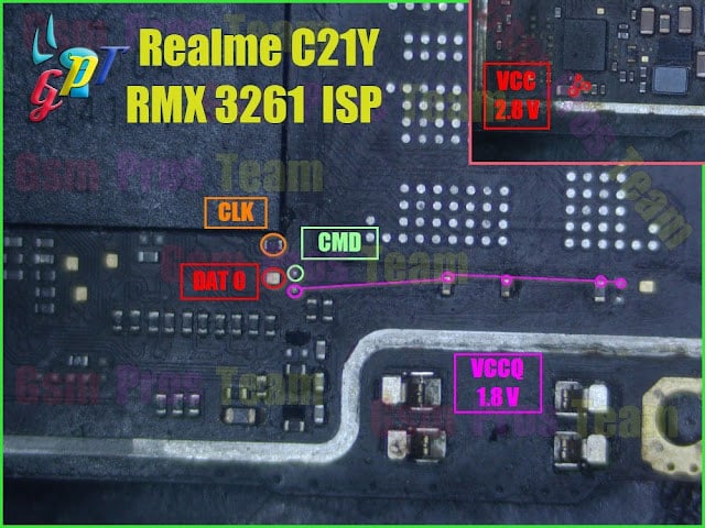 Realme C21 and C21Y (RMX3201 / RMX3261) ISP PinOUT | Test Point